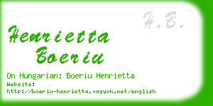 henrietta boeriu business card